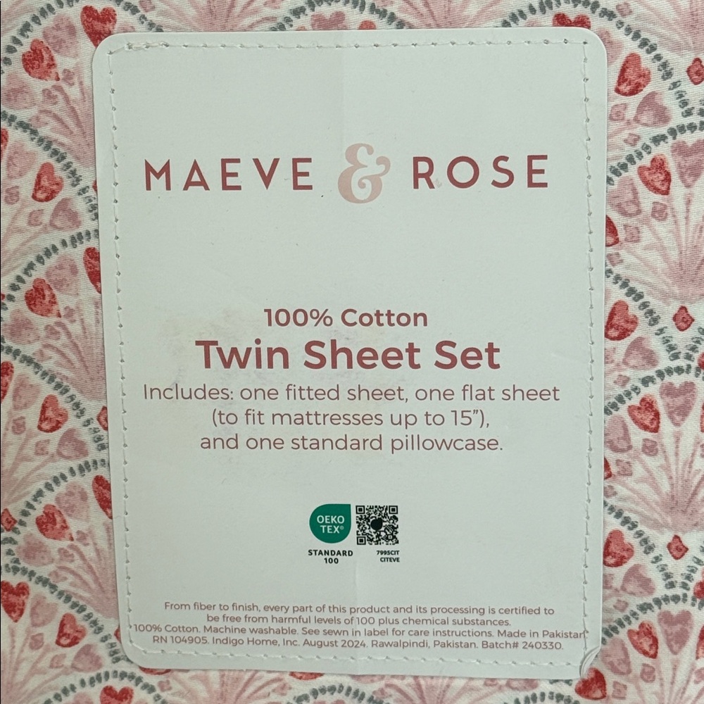 Maeve & Rose Twin Sheet Set. 100% Cotton. - Picture 9 of 12